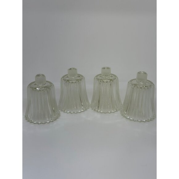 VTG Homco Ribbed Glass Candle Holder Cup Set of 4 Scalloped Edge Classic - Picture 1 of 6